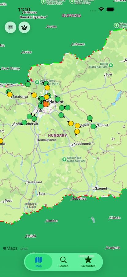 Vonatkém live map screenshot